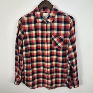 Field & Stream Plaid Flannel Button‎ Up Shirt Women XL Red Outdoors 90s Grunge